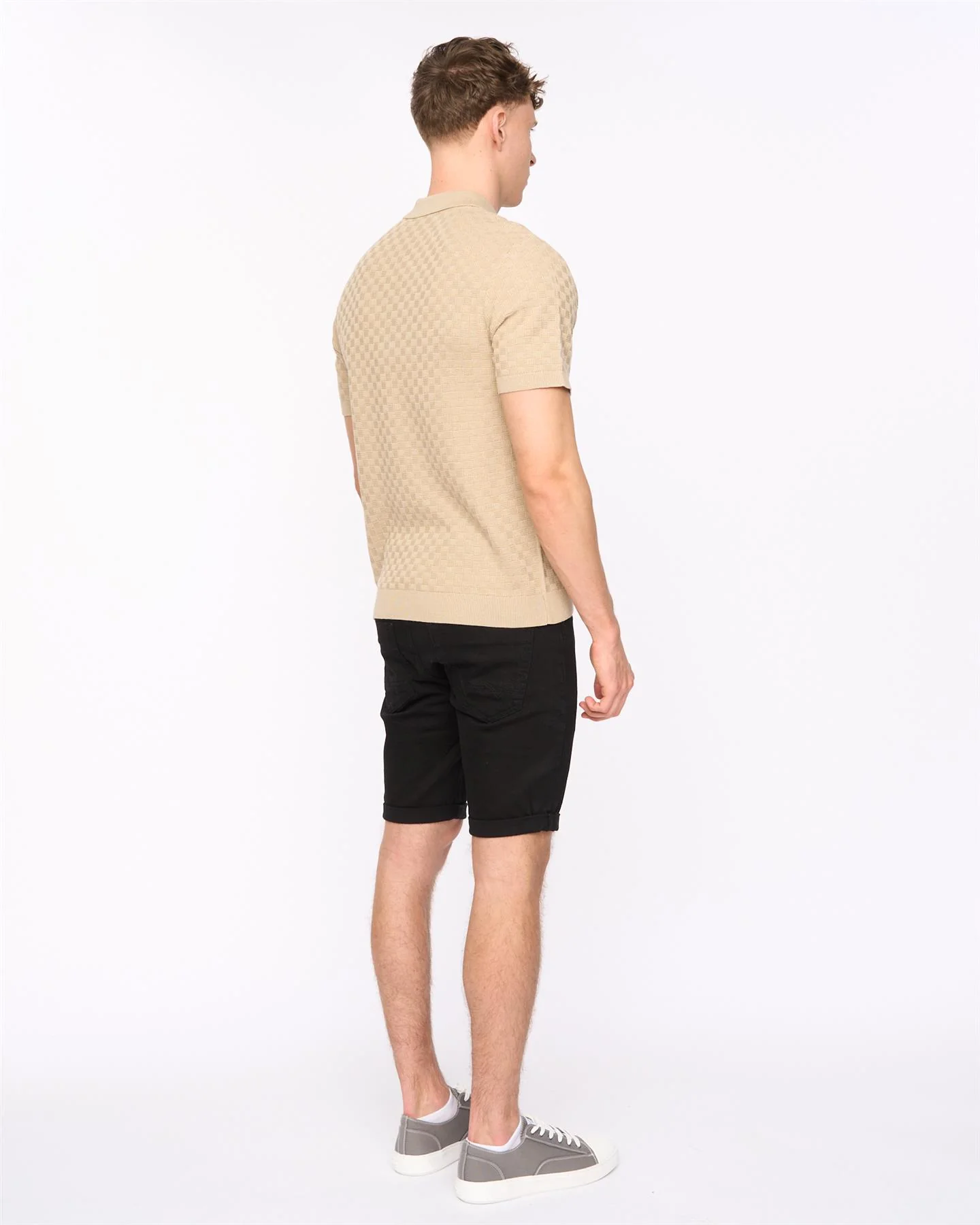 Danvers Zip Knit Polo Stone - Image 4