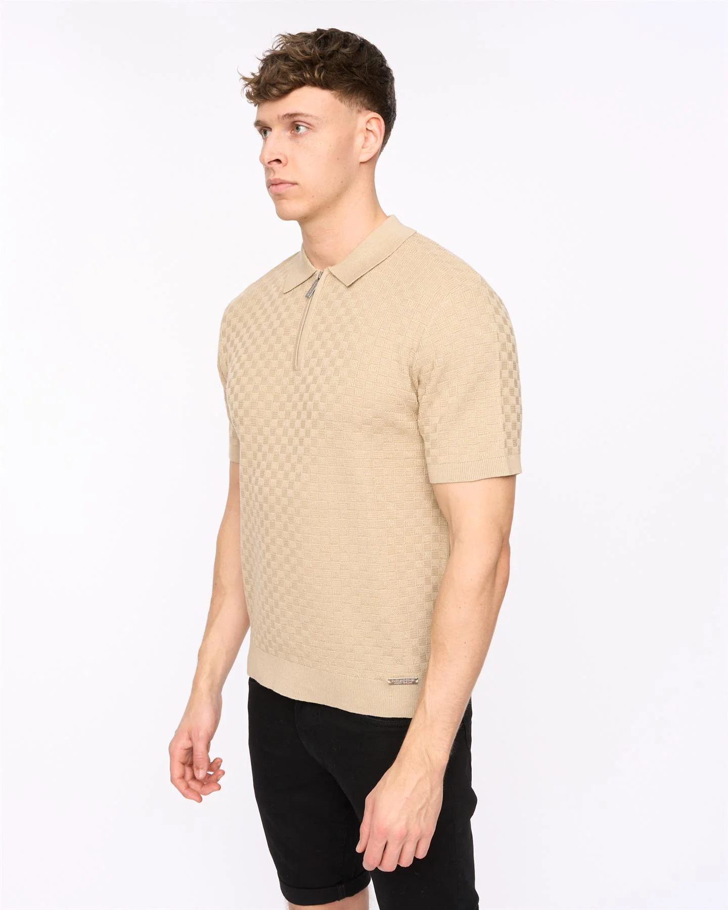 Danvers Zip Knit Polo Stone - Image 5