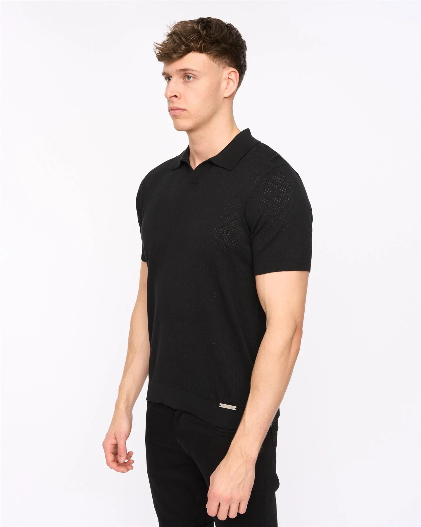 Dedham Knit Polo Black - Image 3
