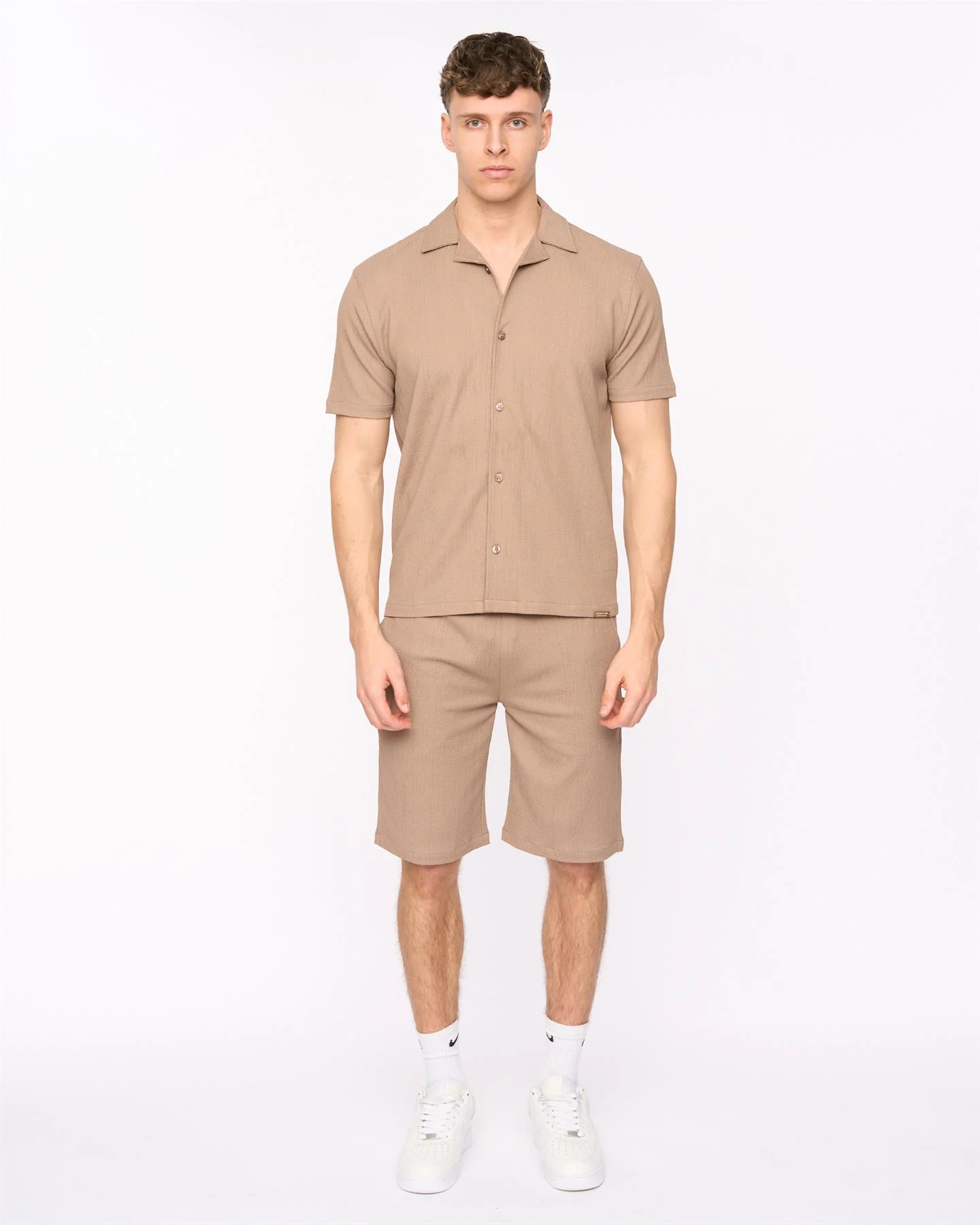 Hingham Shirt & Shorts Set Taupe - Image 2