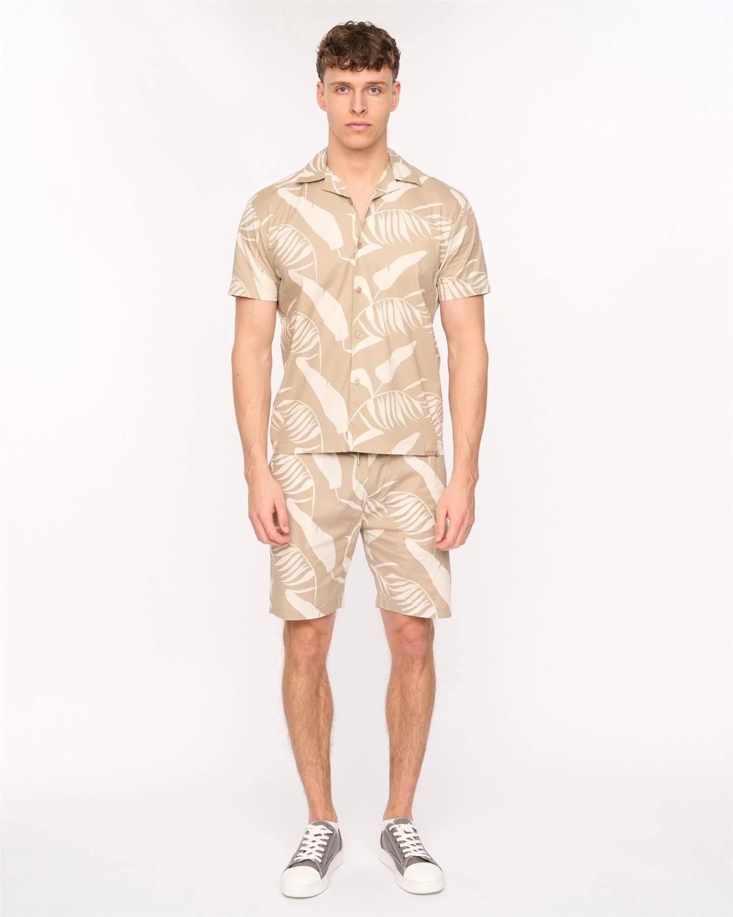 Hopkinton Shirt & Shorts Set Light Stone