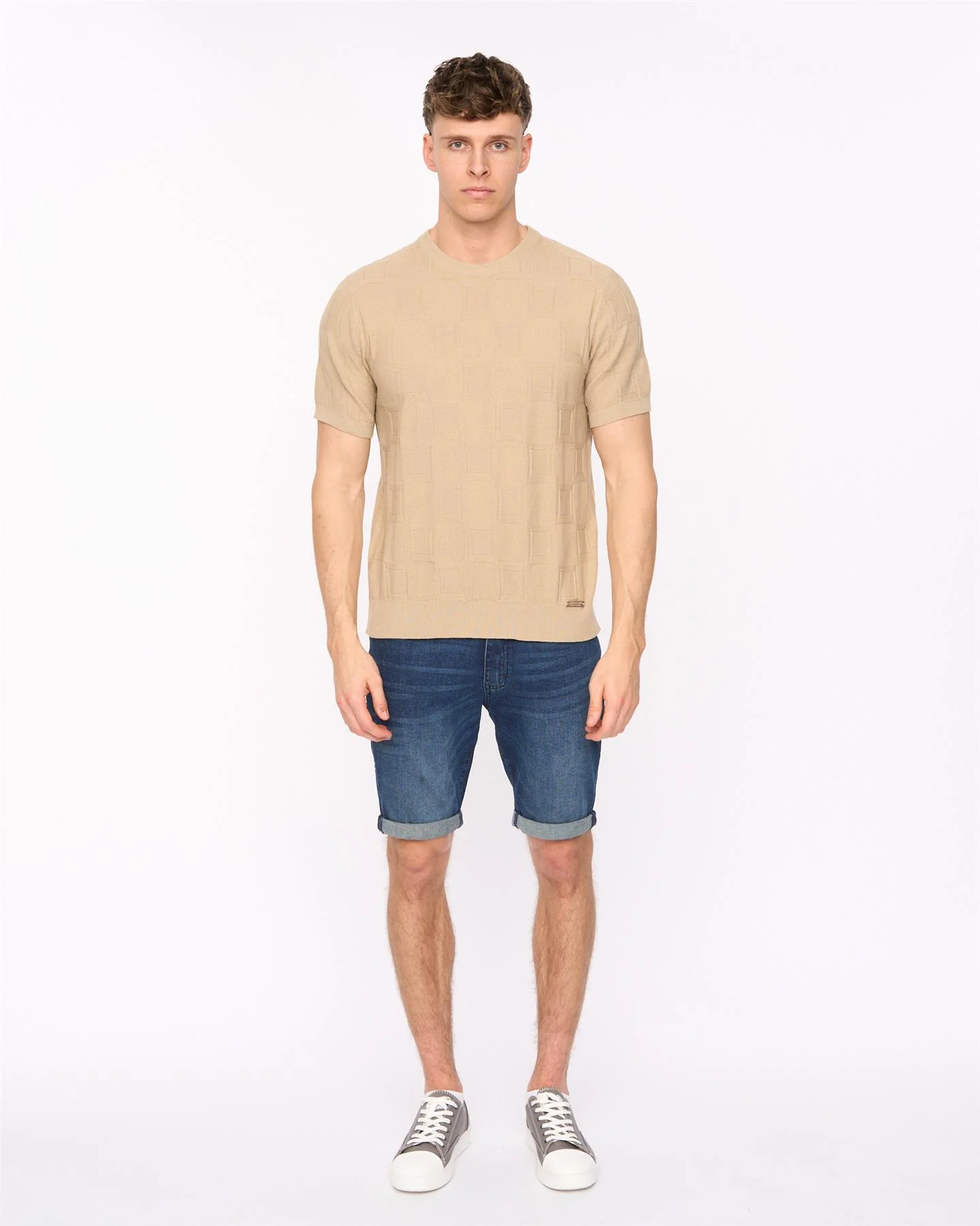 Littleton Knit T-Shirt Light Stone - Image 4