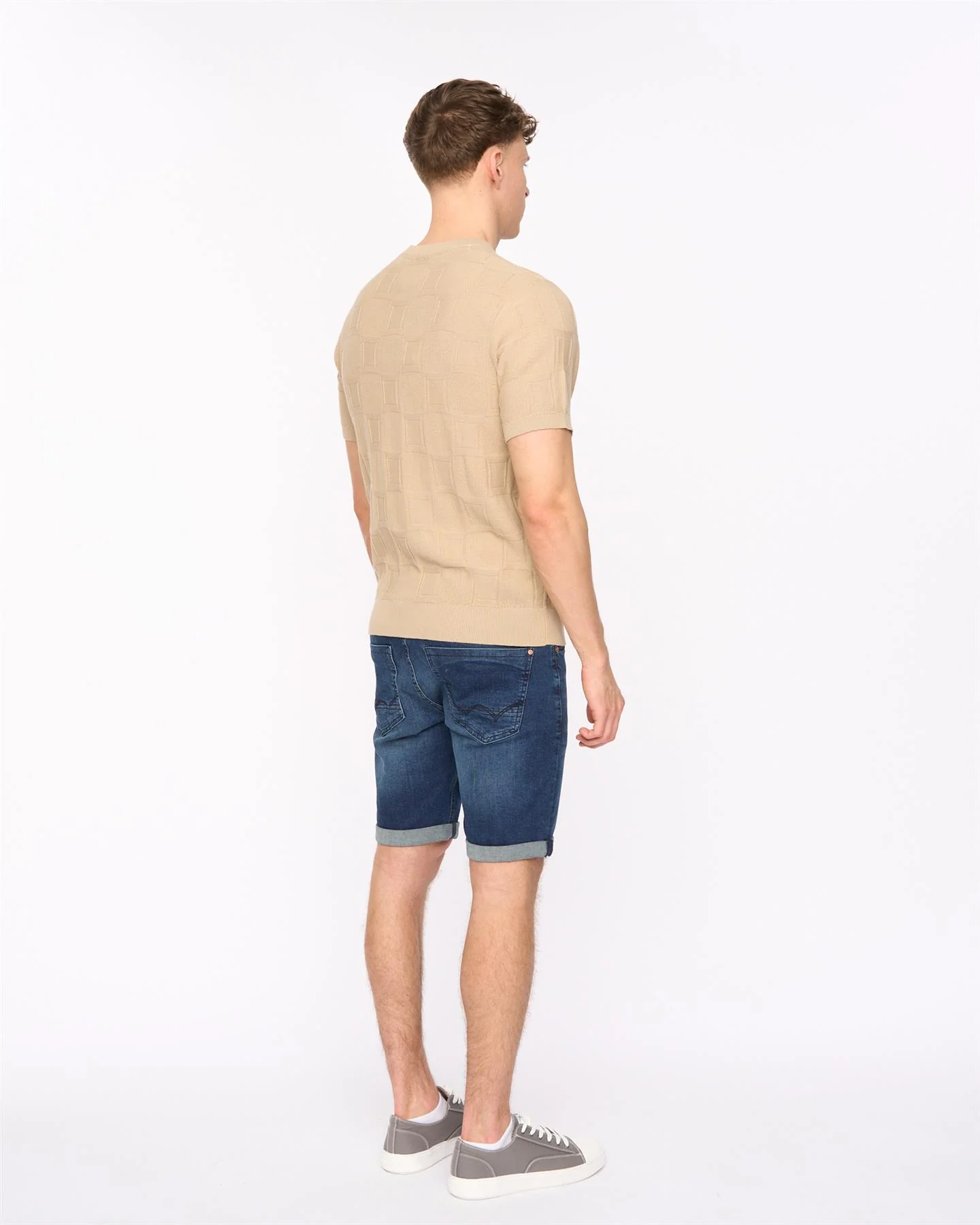 Littleton Knit T-Shirt Light Stone - Image 5