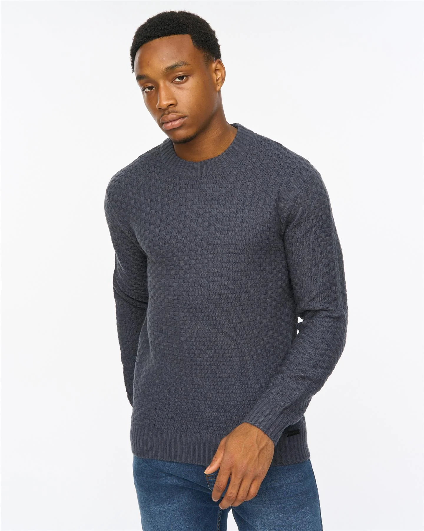 Matera Textured Knit Navy - Image 4