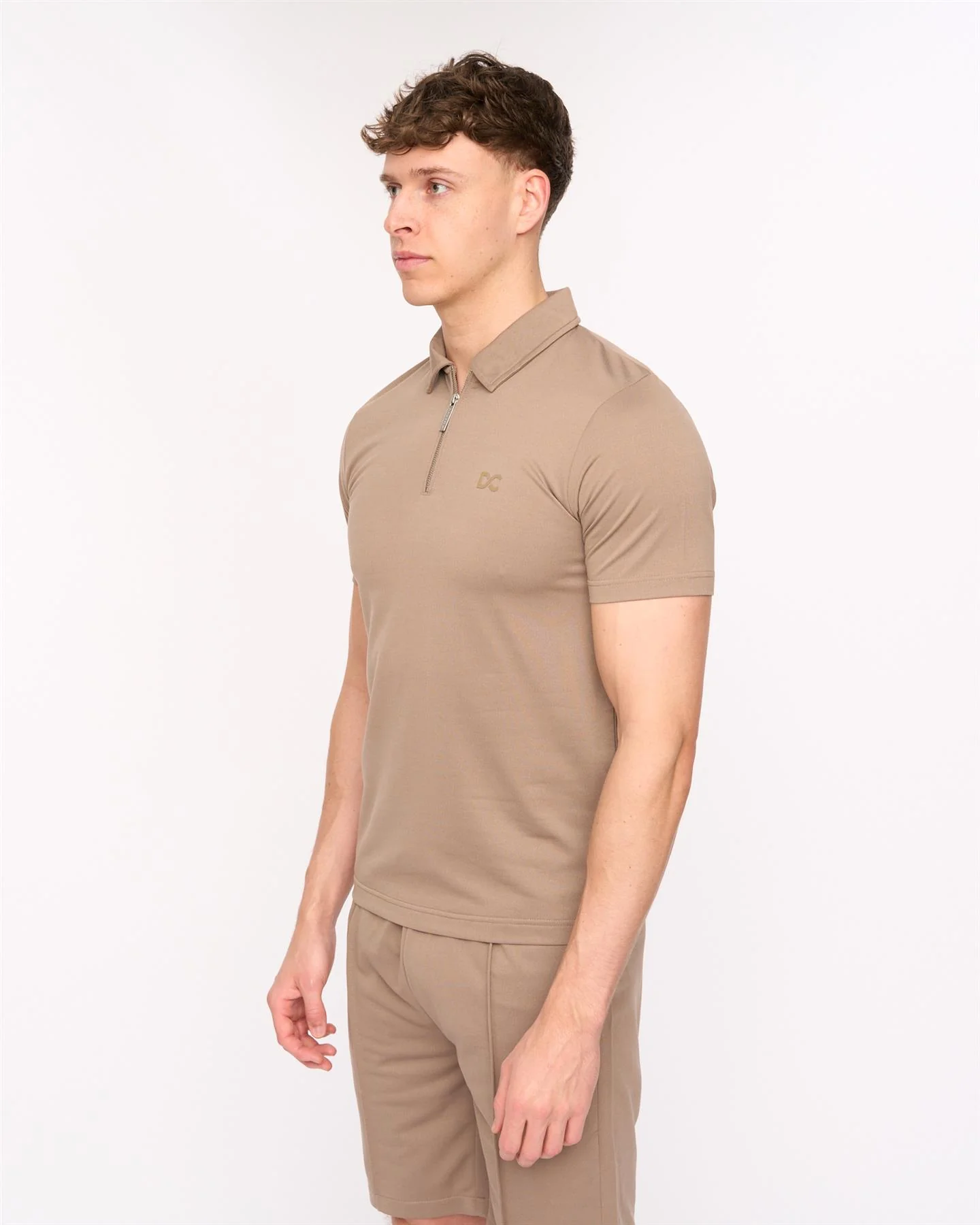 Medford Polo & Shorts Set Taupe - Image 4