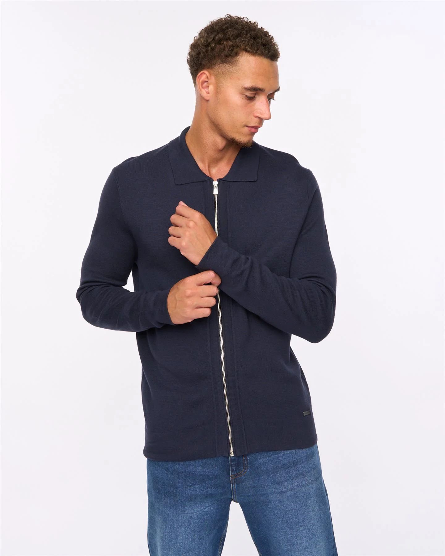Melfi Zip Thru Knit Navy - Image 3