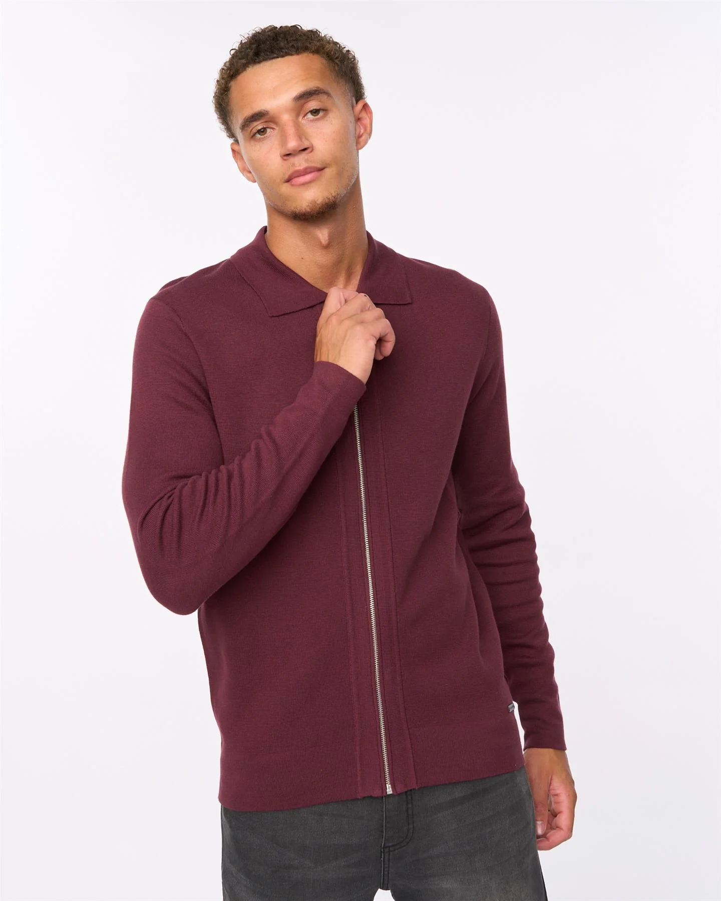 Melfi Zip Thru Knit Raisin - Image 4