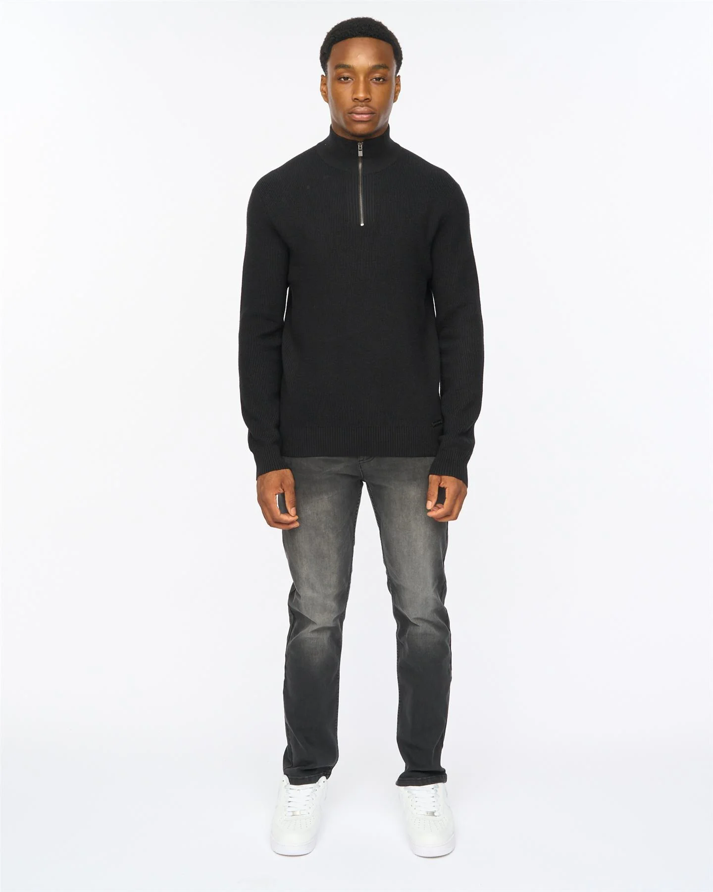 Potenza 1/4 Zip Knit Black - Image 3