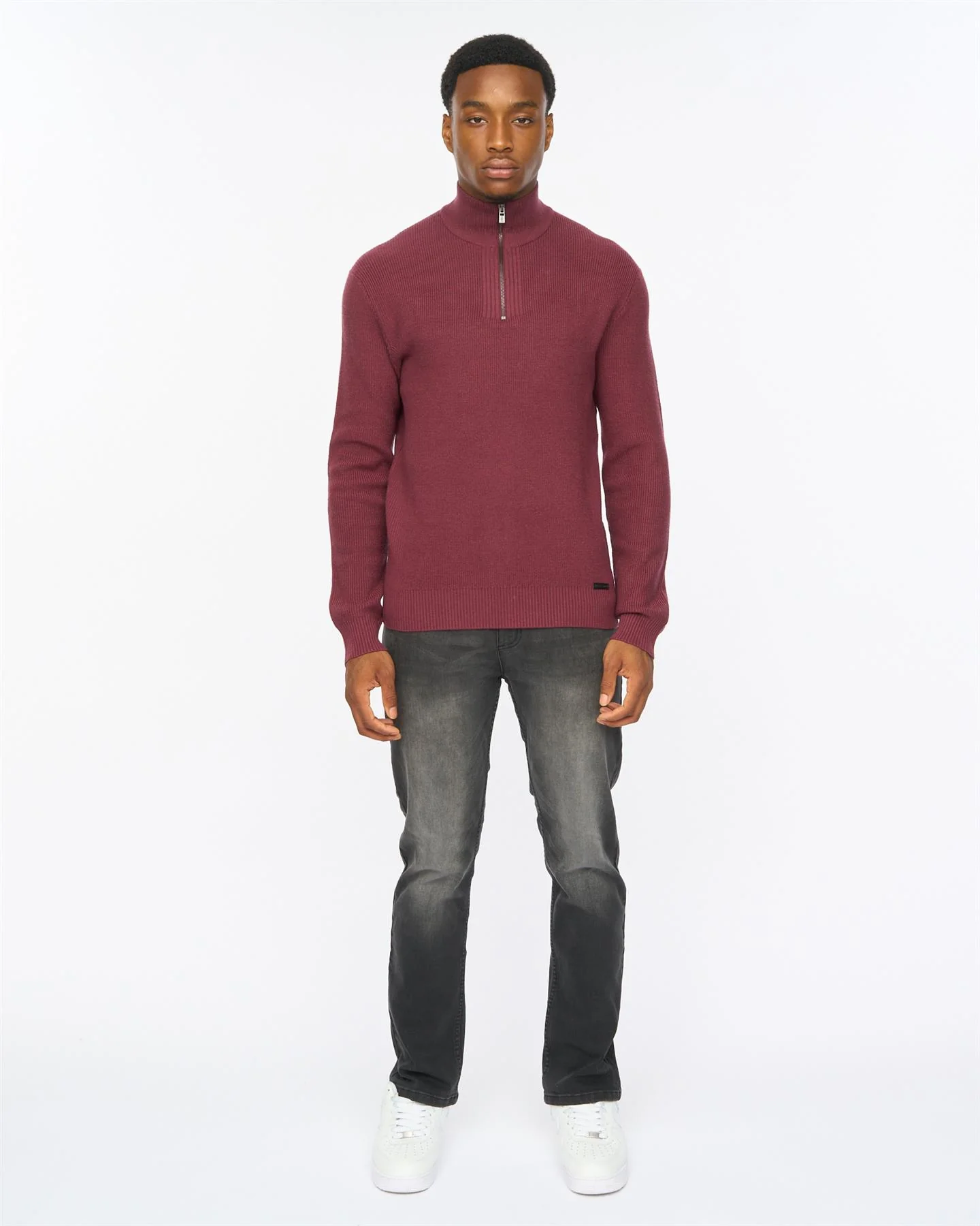 Potenza 1/4 Zip Knit Raisin - Image 3