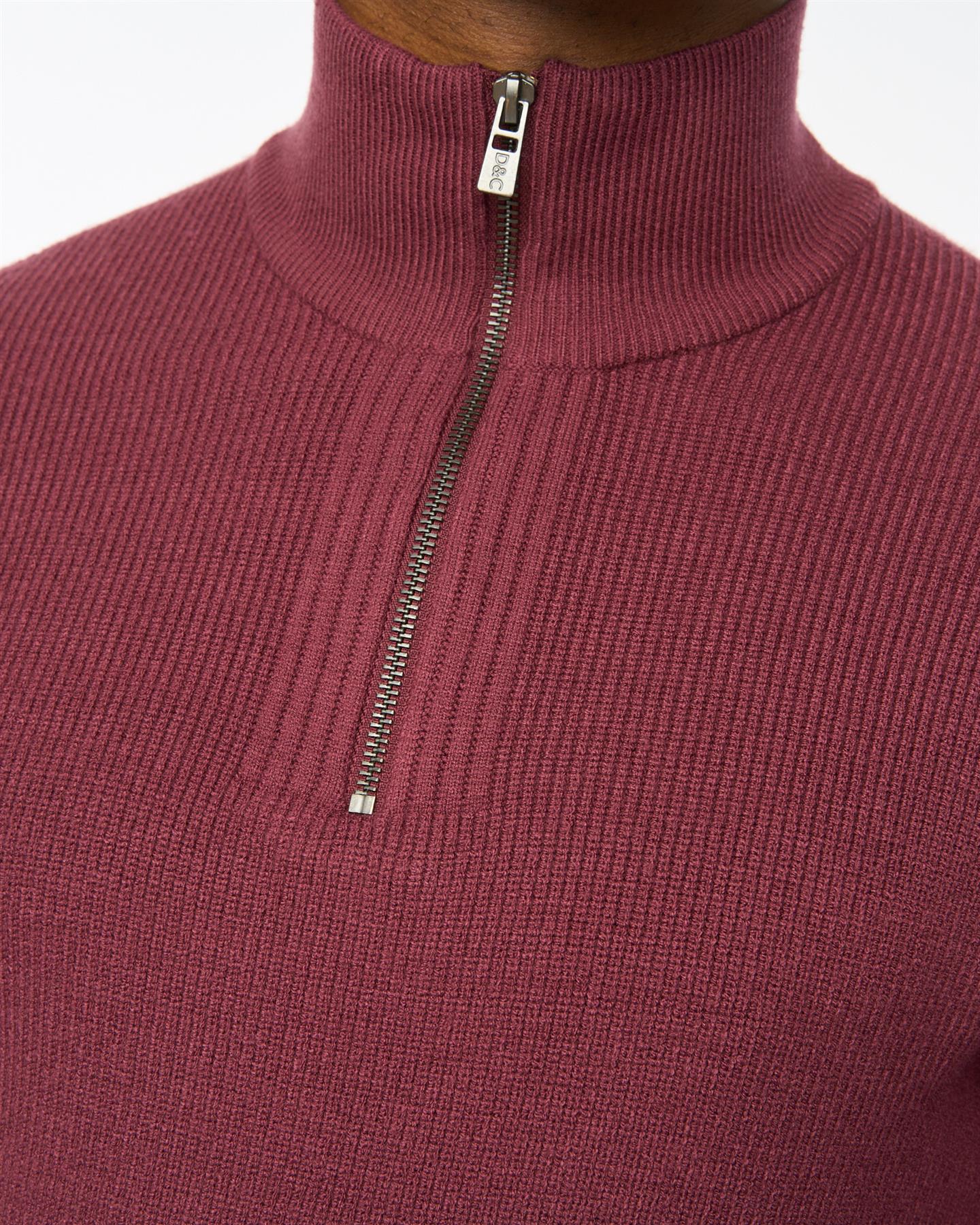 Potenza 1/4 Zip Knit Raisin - Image 6