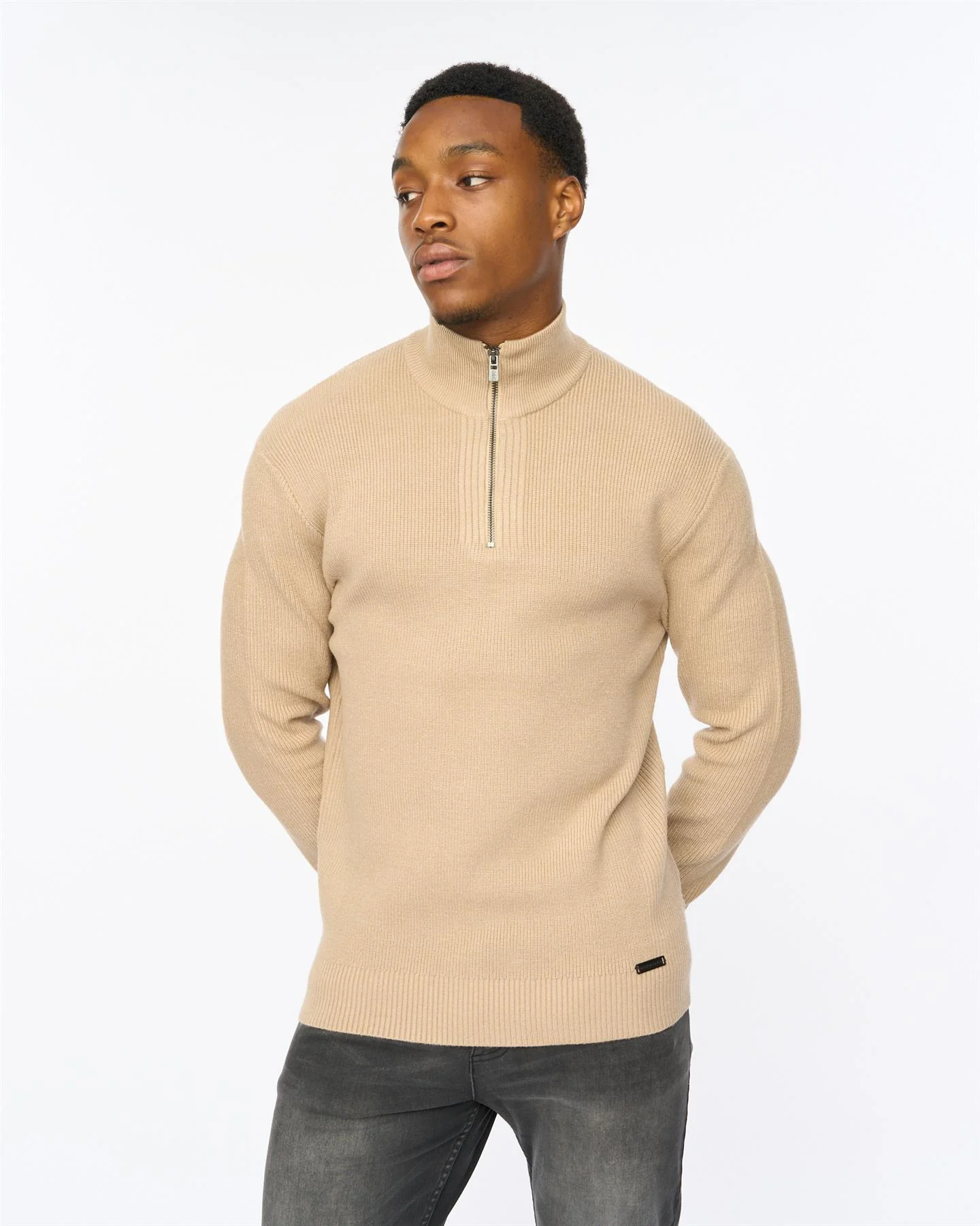 Potenza 1/4 Zip Knit Stone - Image 4