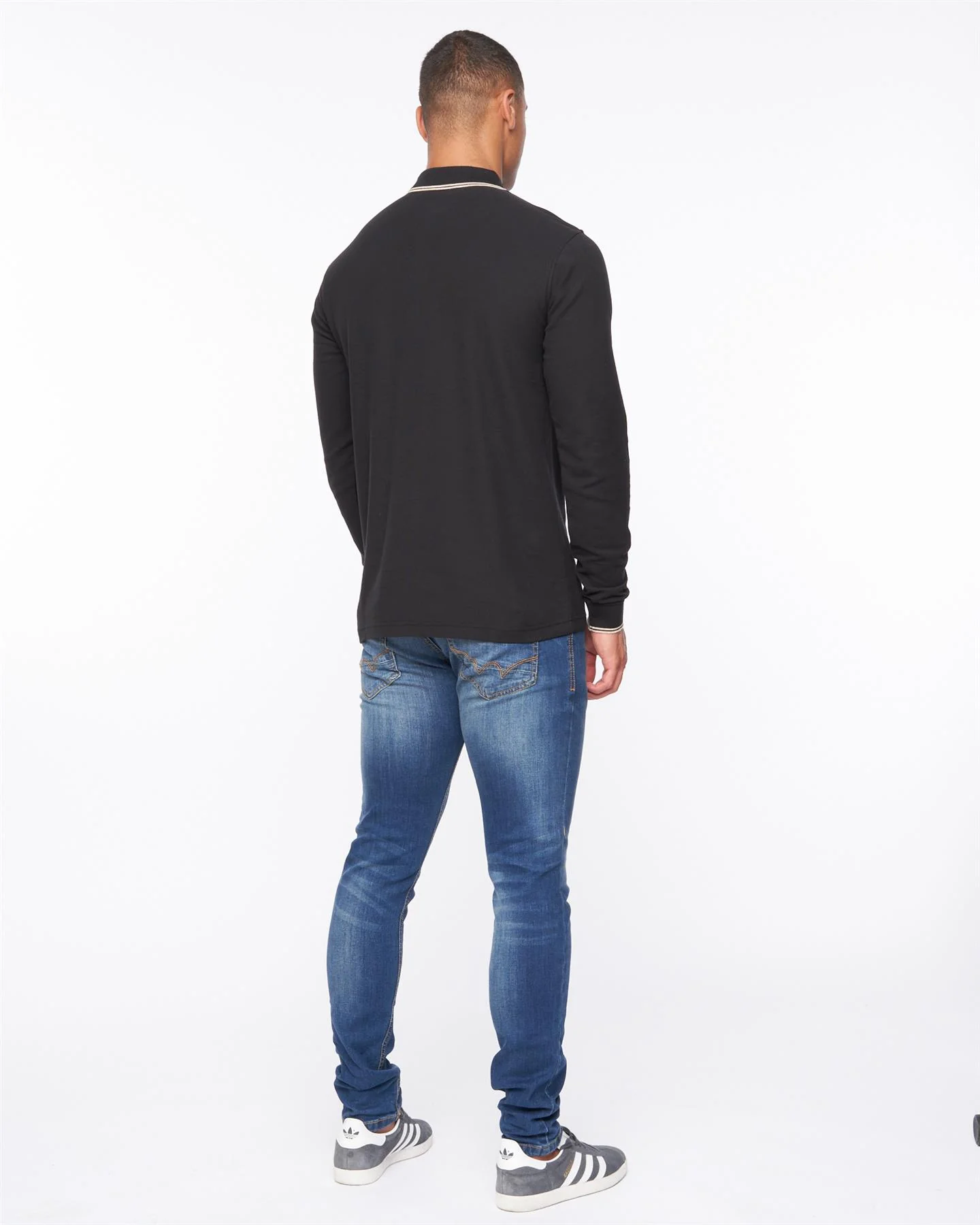 Roxberry Long Sleeve Polo Black - Image 6