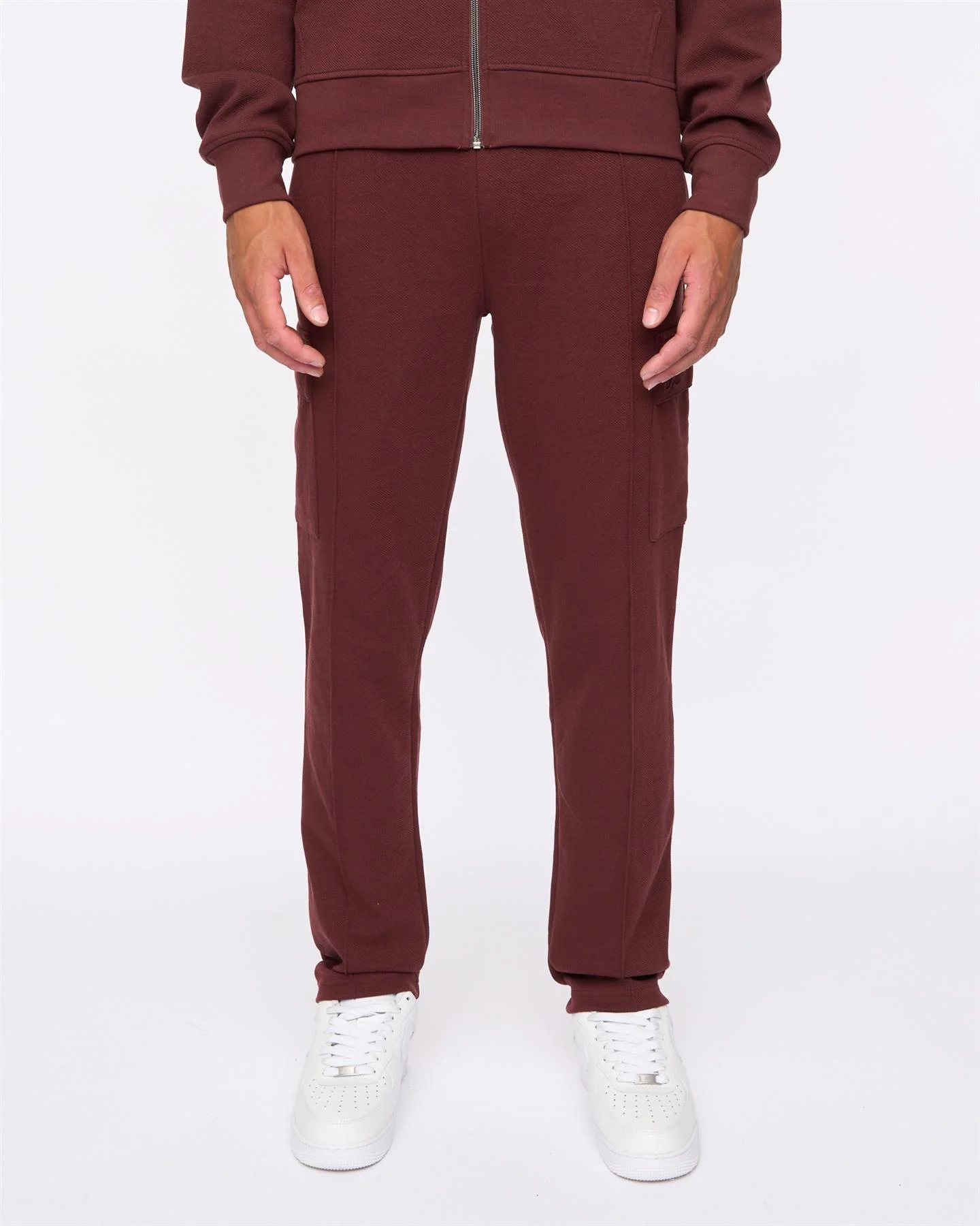 Slellmoore 1/4 Zip Hoodie & Optimus Combat Joggers Set Wine - Image 4