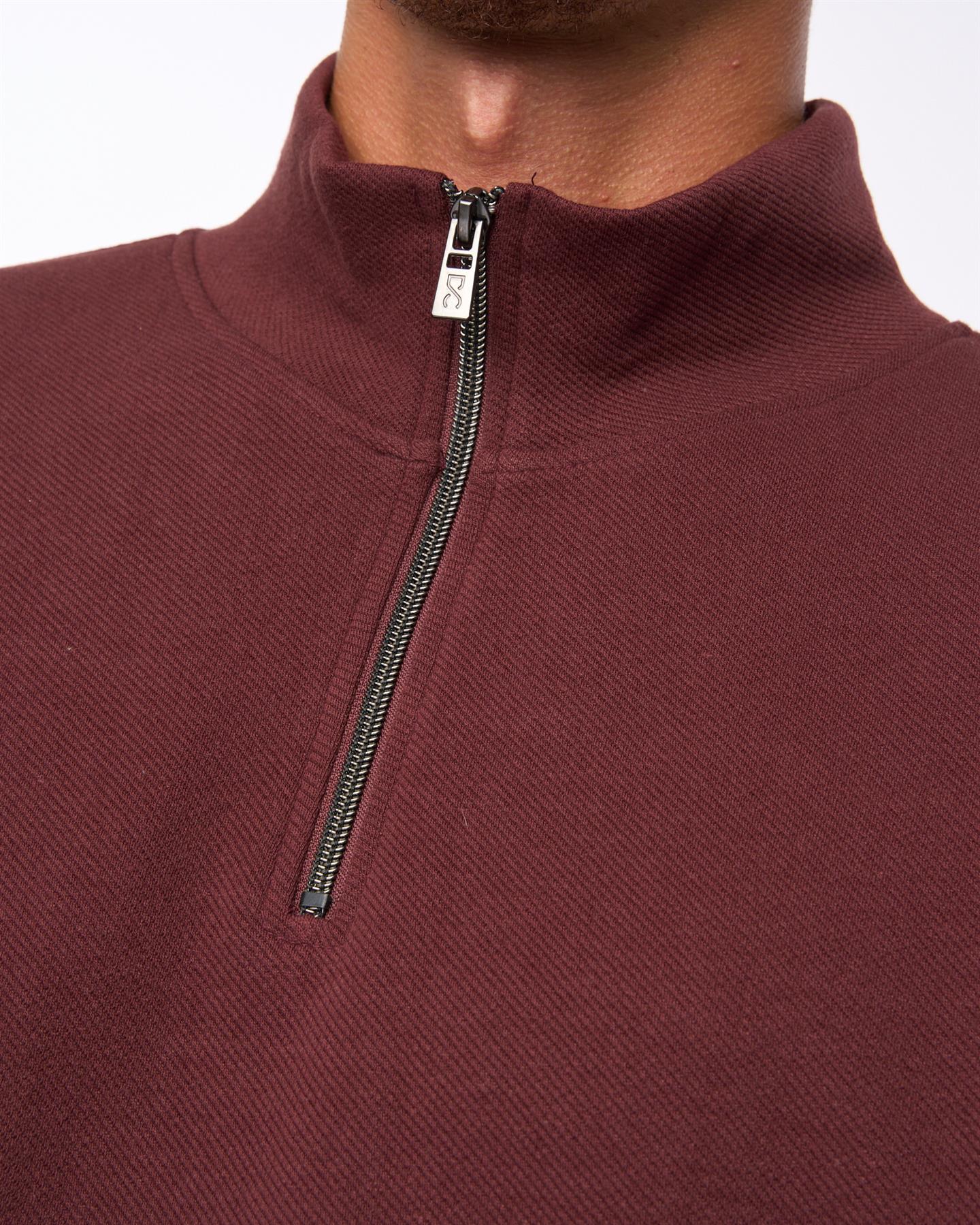 Slellmoore 1/4 Zip Hoodie & Optimus Combat Joggers Set Wine - Image 5