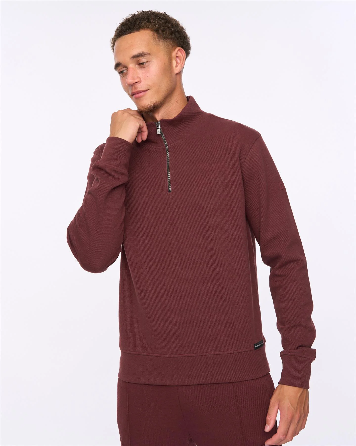 Slellmoore 1/4 Zip Hoodie Wine - Image 2
