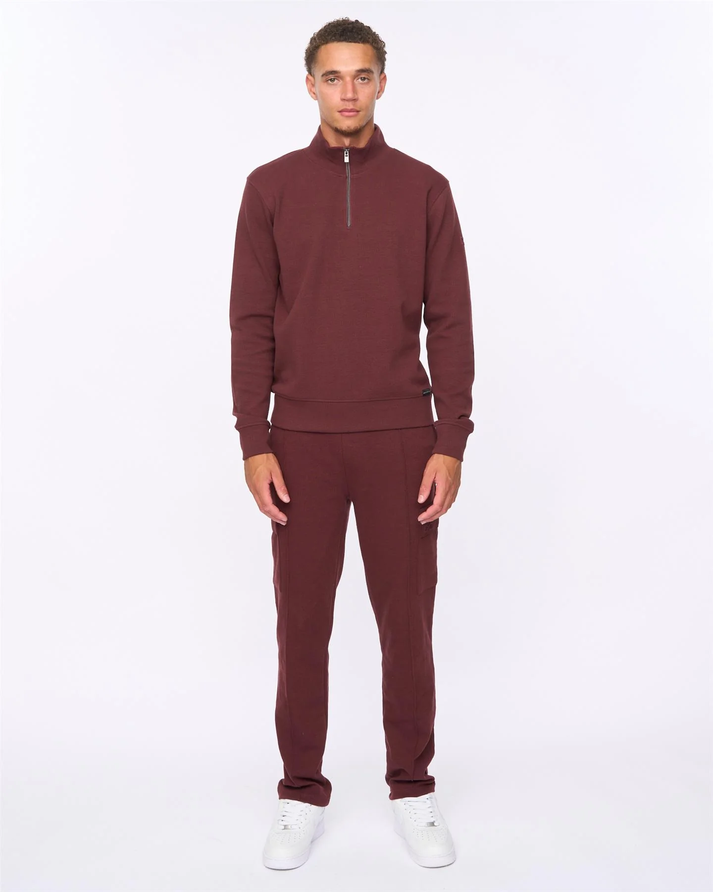 Slellmoore 1/4 Zip Hoodie Wine - Image 4