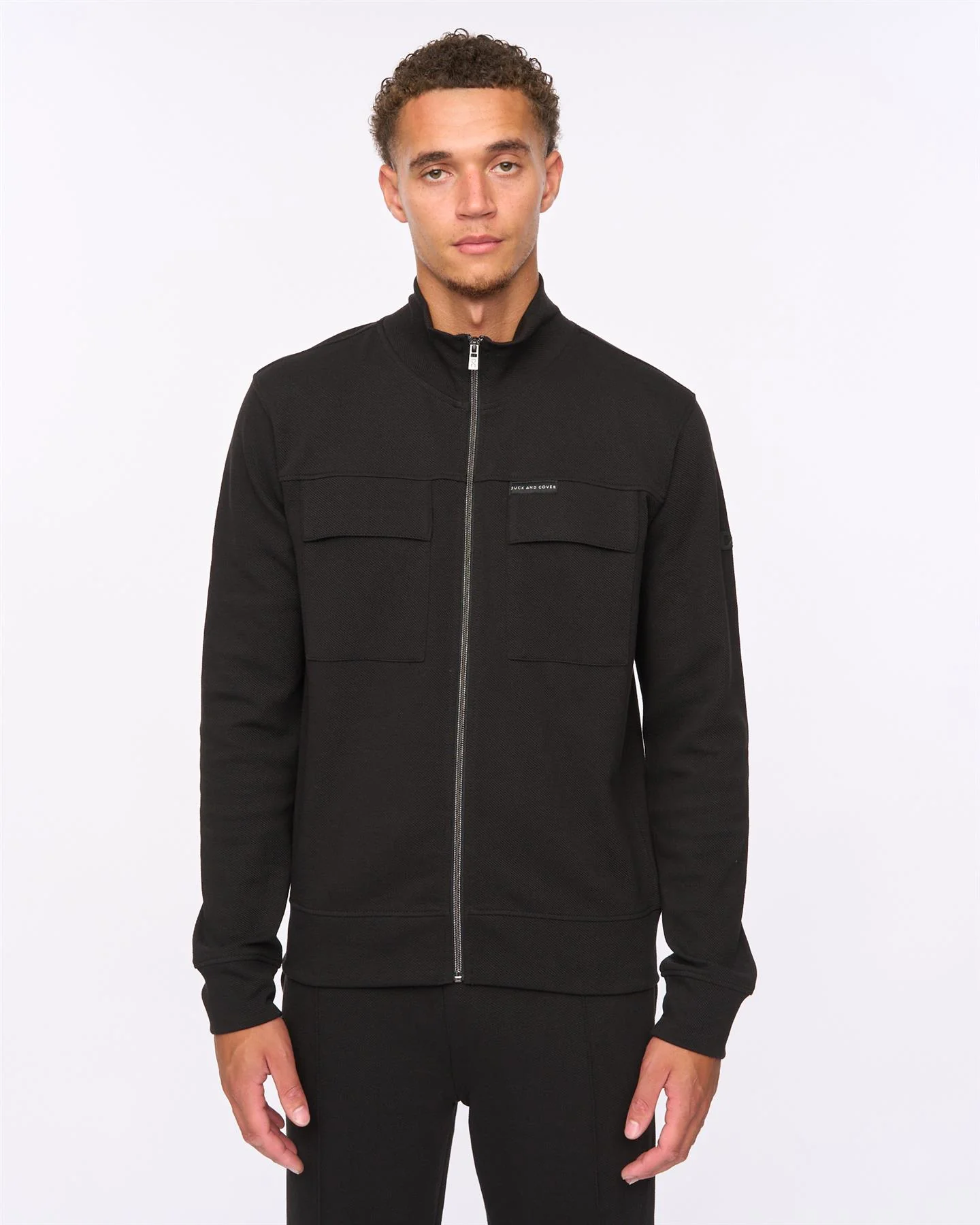 Tames Zip Thru Sweat & Joggers Set Black - Image 3