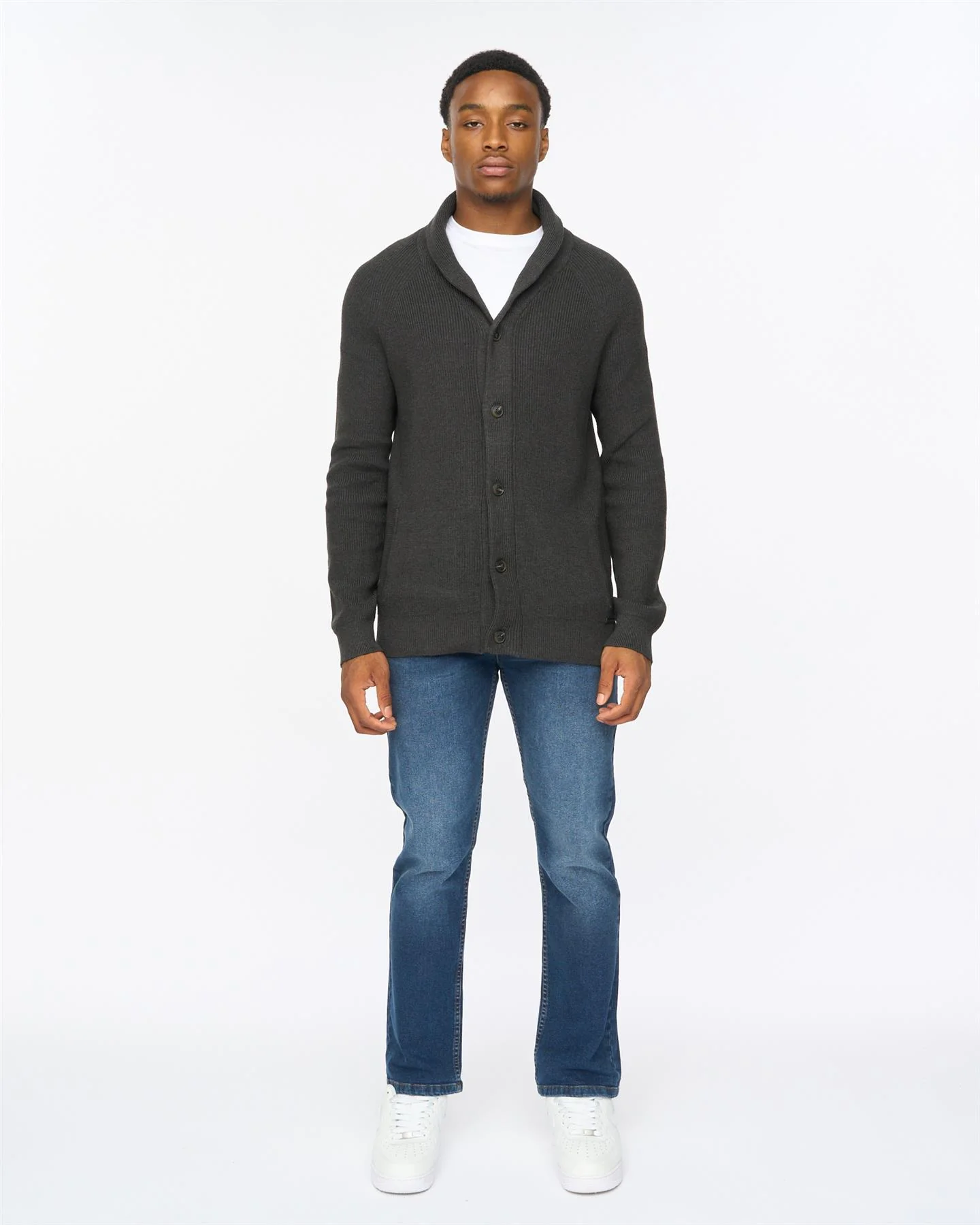 Venosa Shawl Cardigan Charcoal - Image 3