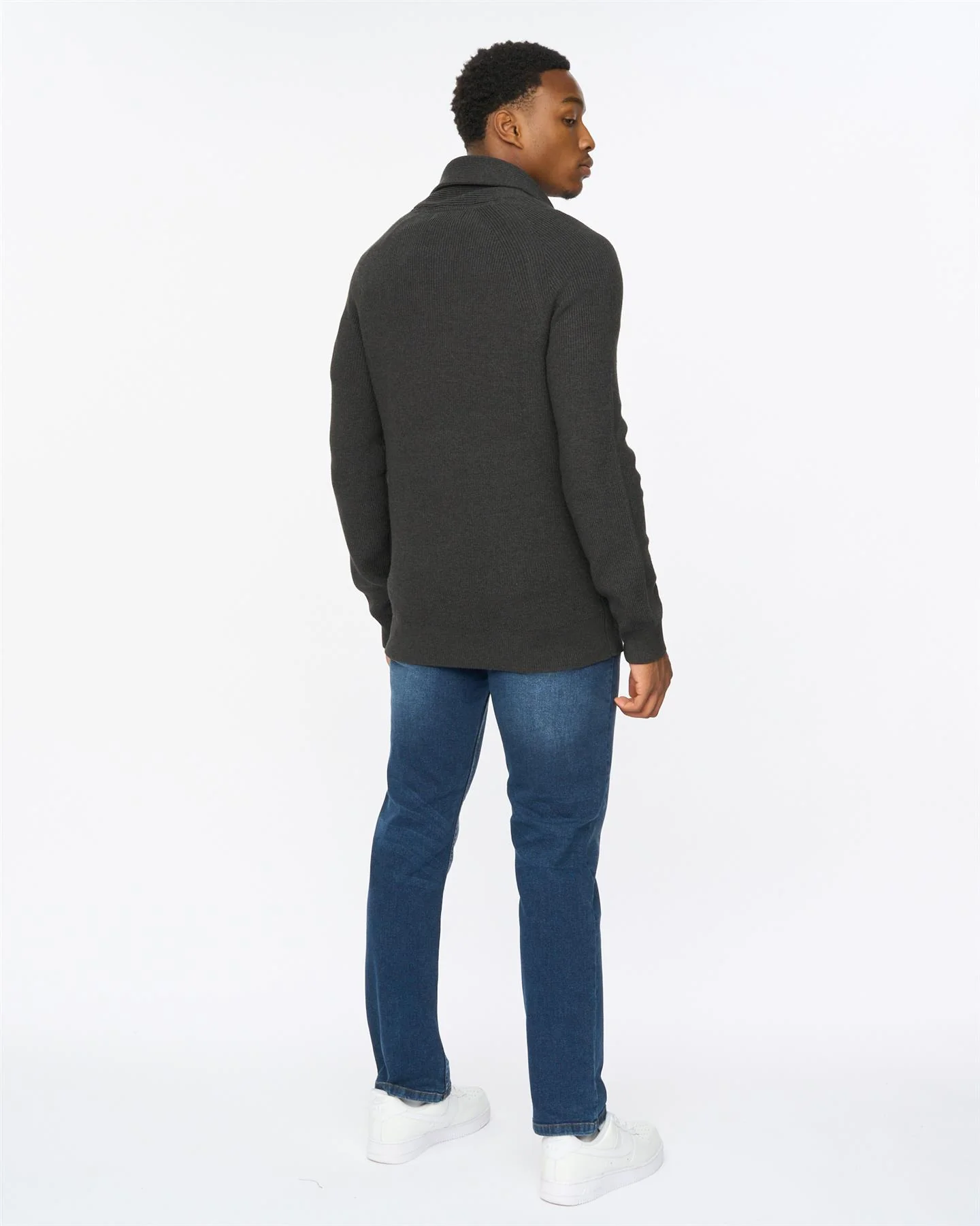 Venosa Shawl Cardigan Charcoal - Image 5